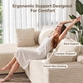 thumbnail image 2 of Asofer 105" Free Assembly Modular L-Shaped Sectional Couch, Pet Friendly Corduroy Cloud Sofa with Deep Seat, High Resilience Foam Boneless Sofa for Living Room, Beige, 2 of 9
