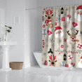 thumbnail image 2 of Beige Christmas Santa and Reindeer Pattern Shower Curtain 84"x72" ,Bathroom Decorative Shower Curtains Set with 12 Hooks,Modern Waterproof Washable Shower Curtain, 2 of 6