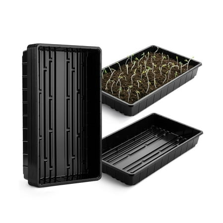Mr. Pen- Plastic Growing Trays, 10 Pack, Black, 17 X10 , Plant Tray, Seed Tray, Seedling Tray, Propagation Tray, Plant Trays For Seedlings, Seedling Starter Trays, Microgreens Growing Trays