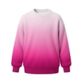 thumbnail image 4 of Gradient Knit Sweater for Girls Boys Crew Neck Long Sleeve Fall Winter Casual Pullover,5-16Years, 4 of 7