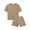 Khaki, variant on KAUOD Kids Toddler 2 Piece Summer Outfits Short Sleeve Loose Fit Tshirts Tops+athletic Shorts Basic Solid Soft Casual Clothes