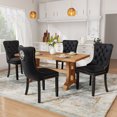 thumbnail image 4 of DONICK Velvet Upholstered Dining Chairs , Kitchen & Dining Room Chairs, Nailheads Tufted, Soft, Solid Wood Frame (Black, Set of 6), 4 of 12