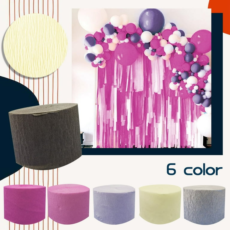 Pink Crepe Paper Streamers - 6 Rolls Party Streamers for