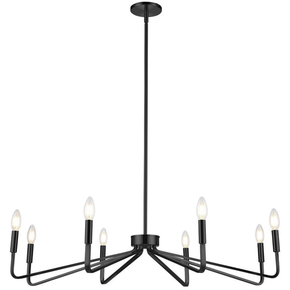 CLN-388C-MB Dainolite Clayton - 8 Light Chandelier In Contemporary Style-6 Inches Tall and 38 Inches Wide-Matte Black Finish    -Traditional