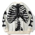 thumbnail image 1 of Suéter holgado de manga larga con cuello redondo y calavera de otoño para hombre y mujer, moda de otoño e invierno, suéter de gran tamaño, moderno, 1 of 5