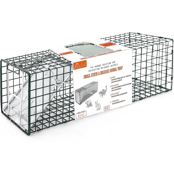 HOMESTEAD Heavy Duty Live Trap - Professional Style One-Door Live Animal Traps for Rabbit, Squirrel, Possum, Skunk, Kitten, Mink Small