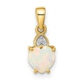 thumbnail image 4 of 14K Yellow Gold Gold w/ Diamond & Opal Polished Heart Pendant, 4 of 5