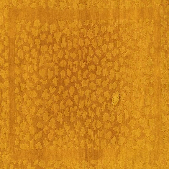 Ahgly Company Indoor Square Abstract Yellow Modern Area Rugs, 7' Square