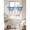 thumbnail image 3 of Navy Blue Sheer Curtains 45 Inch Length 2 Panels Set, Summer Botanical Leaves Watercolor Voile Window Treatment Rod Pocket Small Kitchen Curtains Drapes for Bedroom 52"x45"x2, 3 of 7