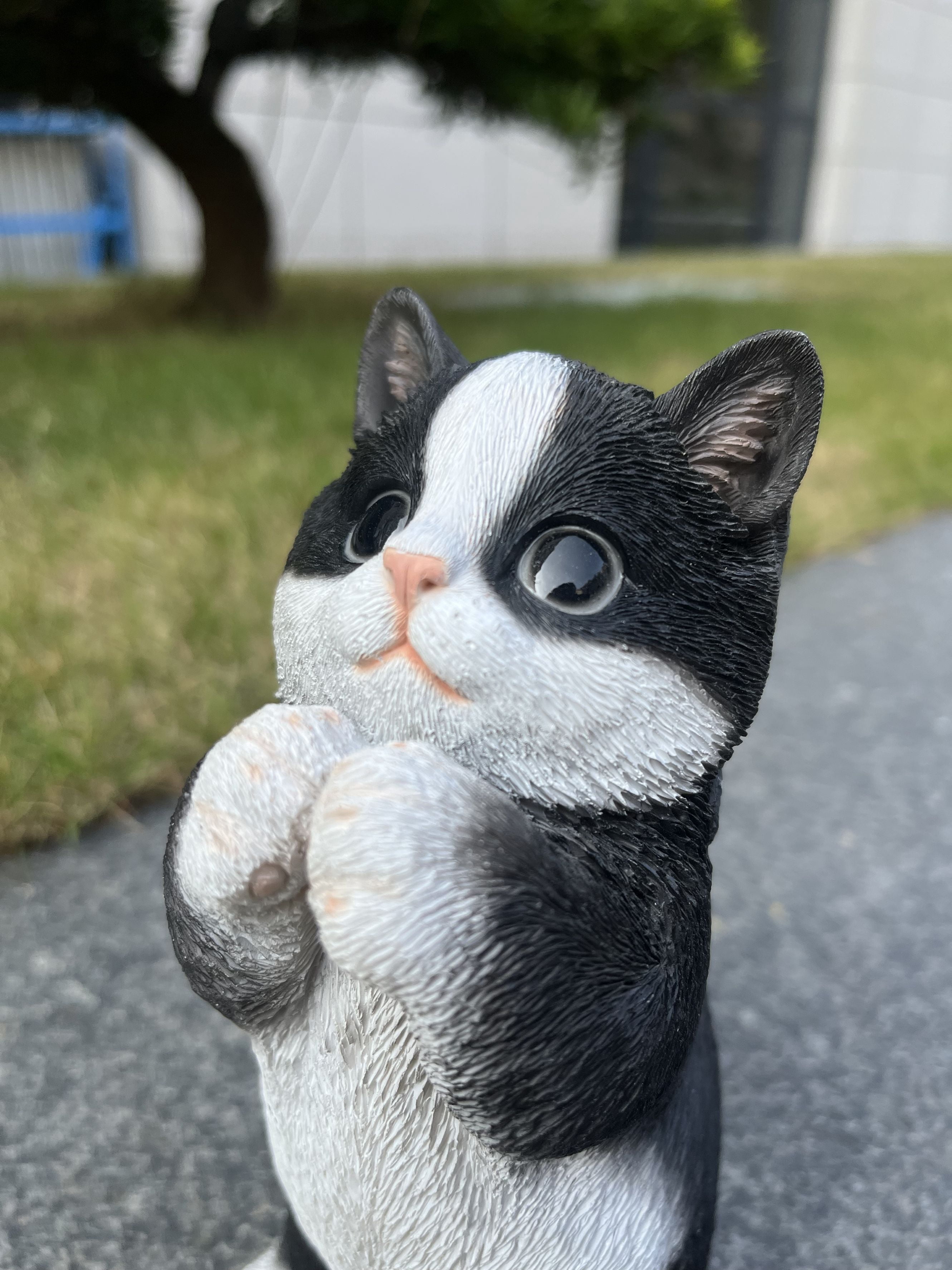 7" H Cow Cat Kitten Statue Praying