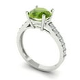 thumbnail image 2 of Clara Pucci 14K White Gold 2.3ct Peridot Solitaire with Accents Ring, 2 of 8
