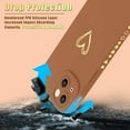thumbnail image 5 of Compatible with iPhone 13 Case 6.1 inch for Women Girls, Cute Luxury Heart [Soft Anti-Scratch Full Camera Lens Protective Cover] Girly Silicone Girly Phone Case for iPhone 13-Brown, 5 of 13