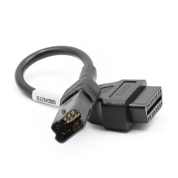 Conector OBD2 de 6 pines a cable adaptador de diagnóstico de 16 pines hembra para motocicleta