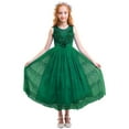thumbnail image 5 of IBTOM CASTLE Girls Flower Vintage Lace Princess Long Dress for Kids Tulle Pageant Formal Party Wedding Floor Dance Evening Gown 12-13 Years Green, 5 of 8
