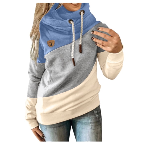 Women's Hoodies & Sweatshirts Sleeve Casual Hoodie Splice Contrast Long Sweatshirt Solid Strap Women Tops Women'S Hoodies & Sweatshirts, Women's Hoodies & Sweatshirts XXXL