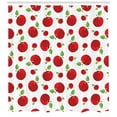 thumbnail image 3 of Ambesonne Fruits Shower Curtain, Cartoon Pattern Red Apples, 69"Wx70"L, White Green and Dark Pink, 3 of 3