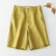 thumbnail image 2 of Pantalones de lino elásticos y transpirables de largo medio con bolsillos para mujer - Corte holgado, cintura alta - Pantalones capri informales para primavera/verano/otoño, 2 of 3