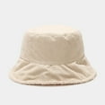 thumbnail image 6 of CoCopeanut Baru Wanita Plus Mewah Corduroy Topi Ember Perempuan Solid Musim Dingin Solid Streetwear Hangat Lipat Besar Lebar Visor Topi Datar Topi, 6 of 6