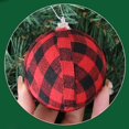thumbnail image 5 of 6Pcs 7cm Christmas Tree Ball Plaid Fabric Wrapped Layout Xmas Party Decoration Ball Pendant, 5 of 7