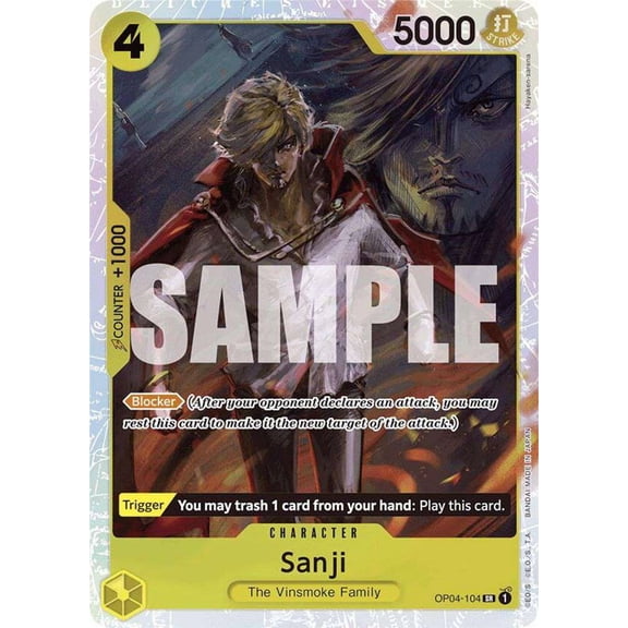 One Piece Premium Booster Super Rare Sanji OP04-104 [Reprint]
