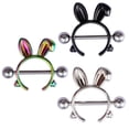 thumbnail image 1 of Nipple Ring Rabbit Cute 3PCS Stainless Steel Nipple Piercing Jewelry for Woman, 1 of 8