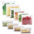 thumbnail image 1 of Sacs de Rangement Alimentaires en PEVA, 10 Paquets, Étanches, Écologiques, Réutilisables, Sacs de Rangement pour Aliments pour Légumes, Fruits, Collations, Lunch, 1 of 6