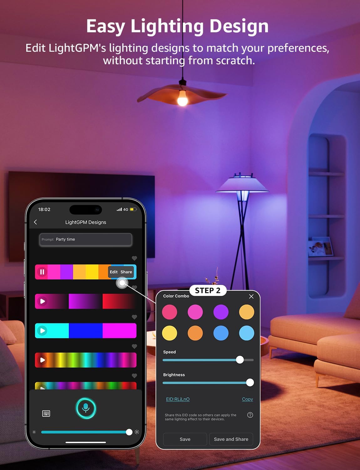 Lepro B1 AI Smart Light Bulbs Music Sync 4-Pack 60W photo 5