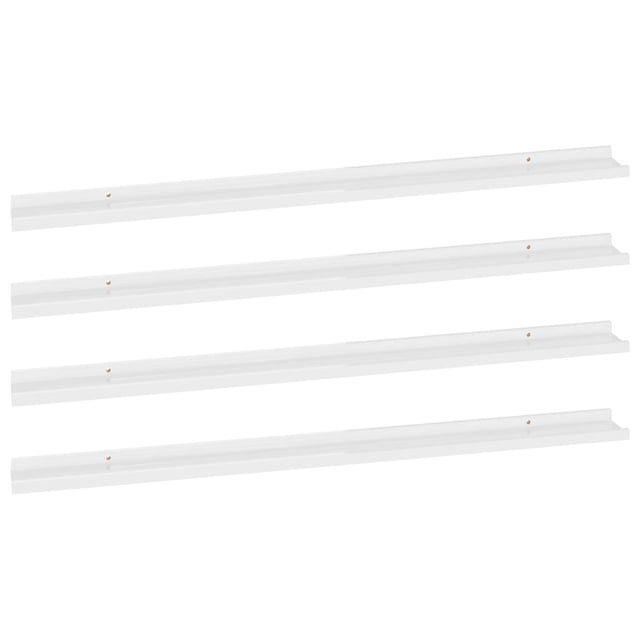 vidaXL Étagères Murales 4 Pcs Blanc Brillant 115x9x3 cm