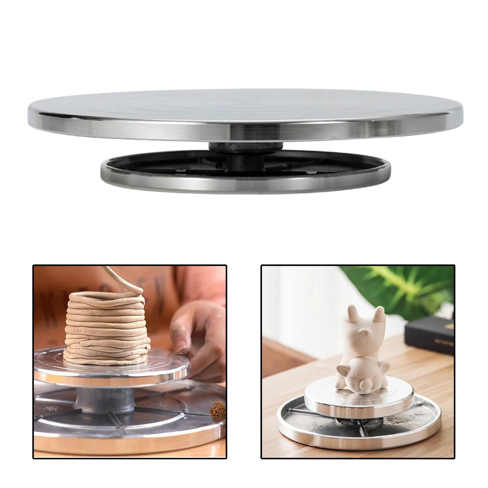 Ceramic Art Double-Sided Pottery Banding Wheel Manual Forming Turntable Sculpture Ceramic DIY Projects Crafting Tool 30cm