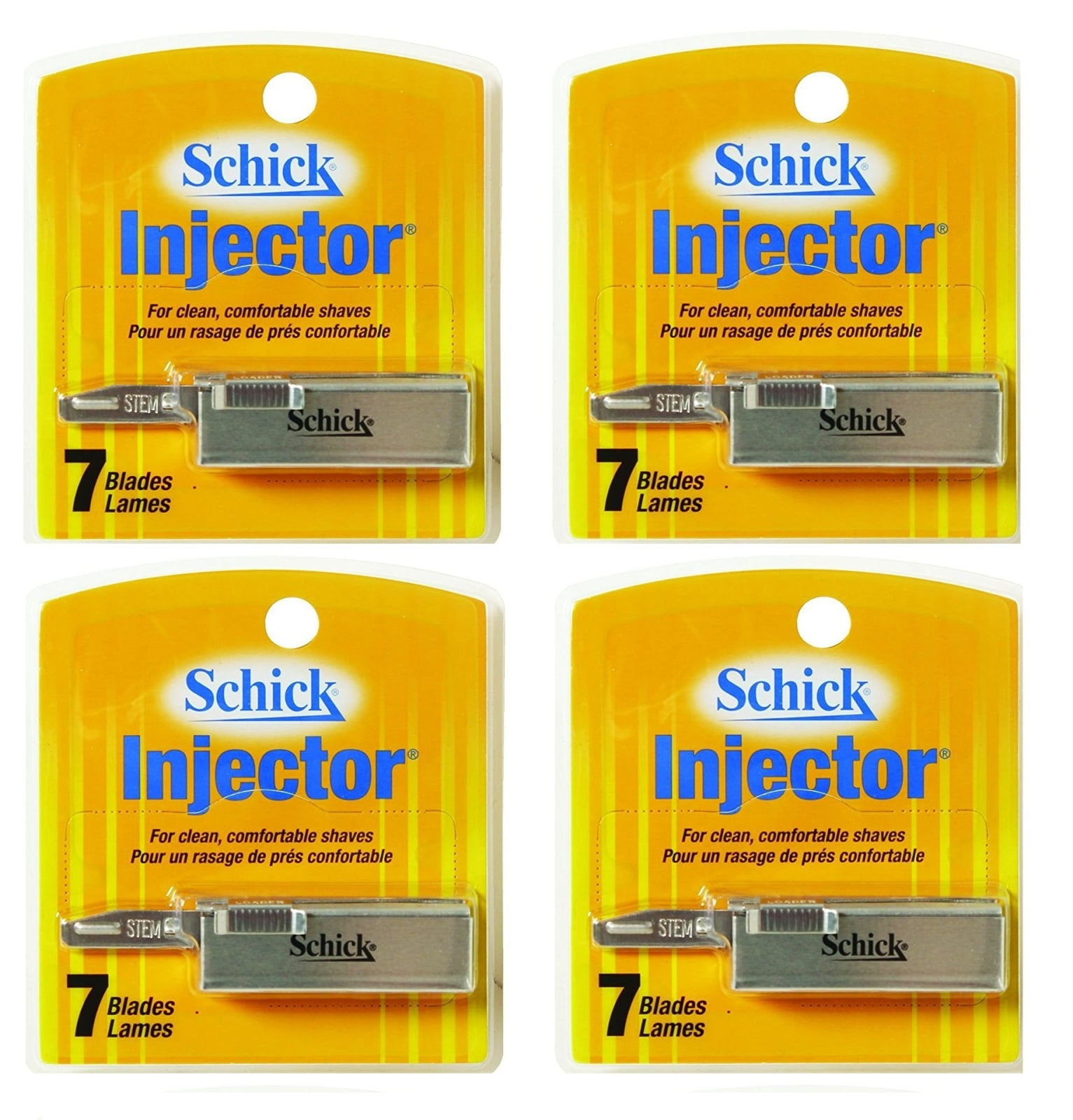 Schick Injector Blades, 7 Ct. Each (Pack of 4) + Cat Line Makeup