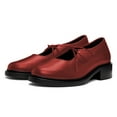 thumbnail image 2 of YDN Women Fashion Round Toe Lace Up Pumps Comfortable Bowtie Chunky Low Heels Business Shopping Daily Shoes Size 7 Red, 2 of 4