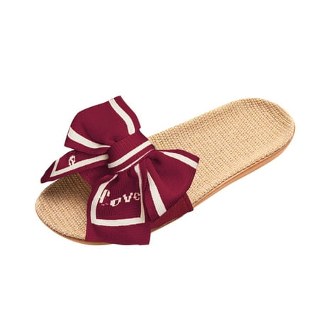 

dmqupv Womens Shoes Women Thong Sandals Size 8 Slippers For Women Female Flower Decoration Upper Slide Sandals Women Dressy Red 8