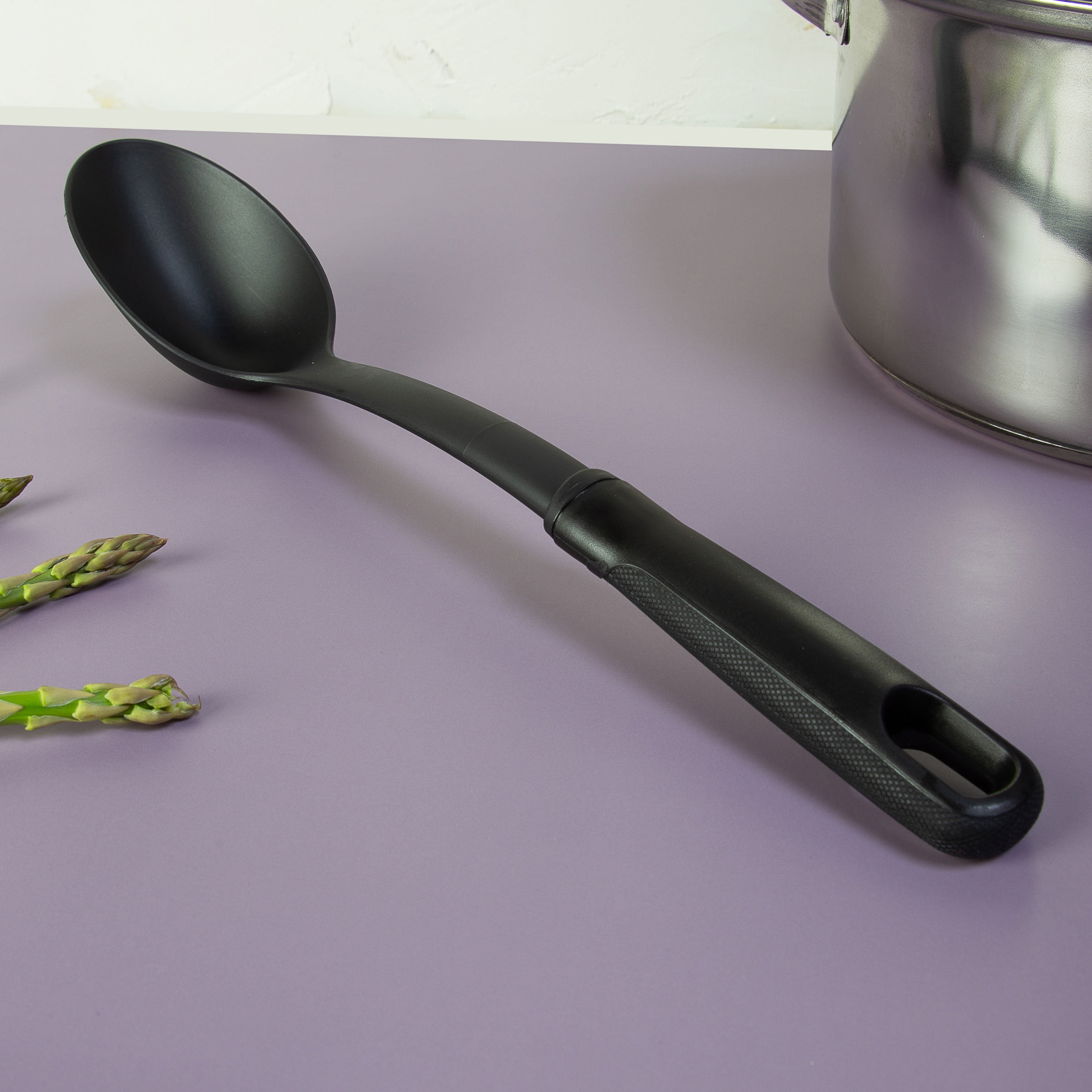  KitchenAid KO004OHOBA Gourmet Nylon Slotted Spoon, One Size,  BlackandKitchenAid Classic Basting Spoon, One Size, Black 2: Home & Kitchen