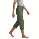 thumbnail image 3 of Capris de Lino para Mujer Casuales de Viaje con Cordón, Cintura Elástica, Pantalones de Largo 3/4, Lazo Lateral, Pierna Recta, Shorts con Bolsillos, Green-a, S, 3 of 7
