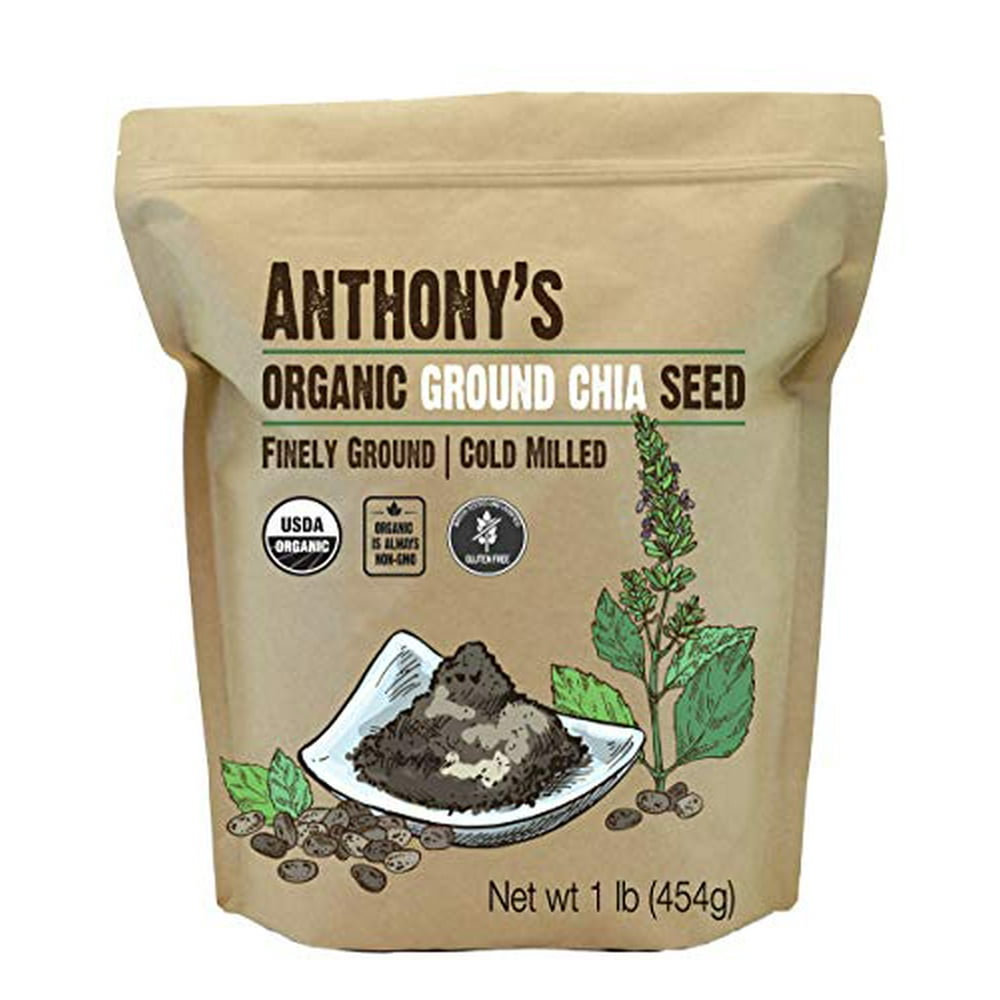 Anthony's Organic Ground Chia Seed, 1 lb, Finely Ground, Cold Milled