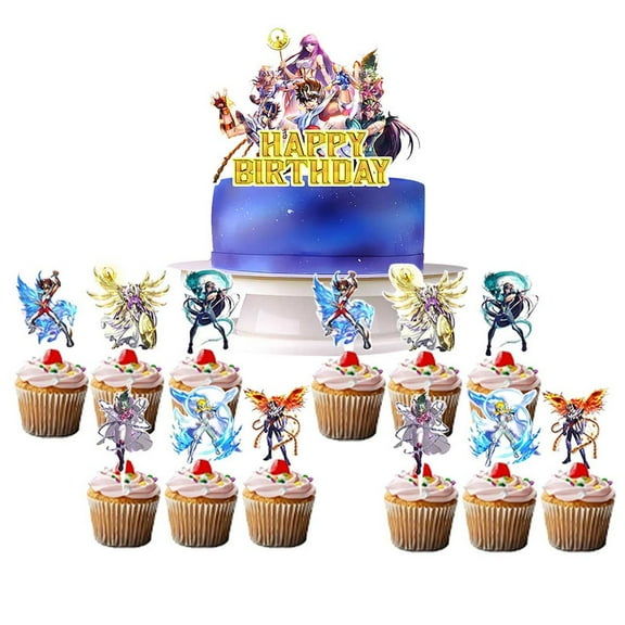 Saint Seiya Cake Topper CupcakeS Set Birthday Party Supplies Decoration Decor Kit