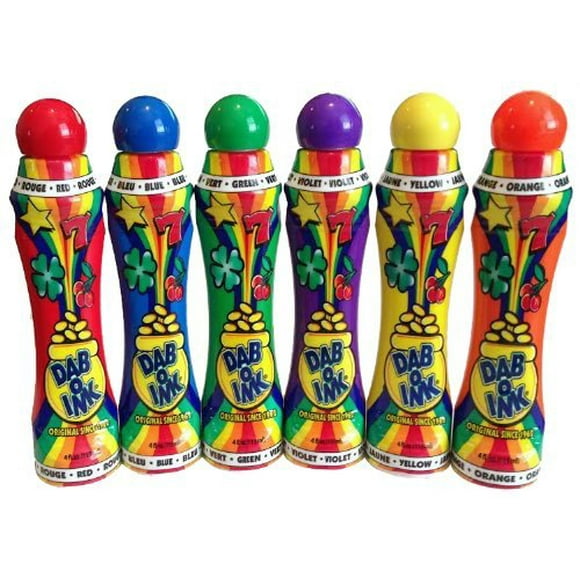 Bingo Daubers Dab-O-Ink, paquete de 6 colores mezclados, 120 ml