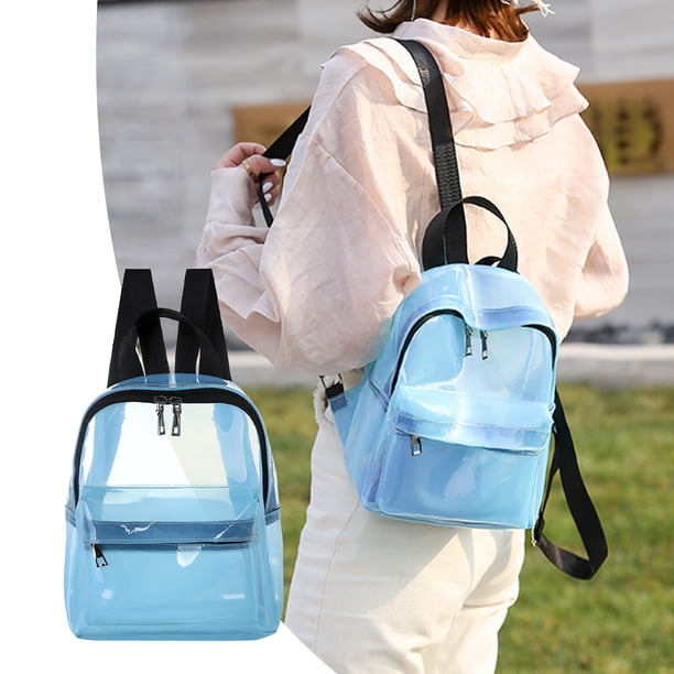 Xihbxyly Mochila Transparente de Pvc de Gran Capacidad, Multiusos, Ideal para Viajes y Negocios, Diseño Elegante y Duradero, Unisex, Color Azul, 40 X 28 X 15 Cm.