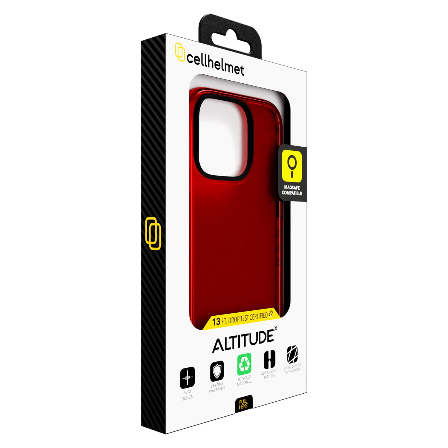 cellhelmet Altitude X Series Case (iPhone 16 Pro; Lava Red), CA-106-LR