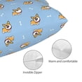 thumbnail image 3 of Honeii Corgi Dog Print Pillow Cases,Plush Throw Pillow Covers,Decorative Pillowcase for Sofa, Couch, Living Room-20"x30", 3 of 6