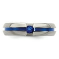 thumbnail image 4 of Edward Mirell Titanium Sapphire & Blue Anodized 6mm Band Size: 5; for Adults and Teens; for Women and Men, 4 of 8