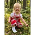thumbnail image 6 of Cenuakty ﻿Little Girls 12M 18M 2T 3T 4T 5T Overalls Adorable Watermelon Flower Embroidery Sleeveless Square Collar Plaid Bell Bottoms Jumpsuit, 6 of 9