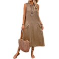 thumbnail image 2 of tasrioml Women's Sleeveless Long Dress Casual Crew Neck Maxi Dress Summer Beach Vacation Shift Sundress with Pockets, 2 of 8