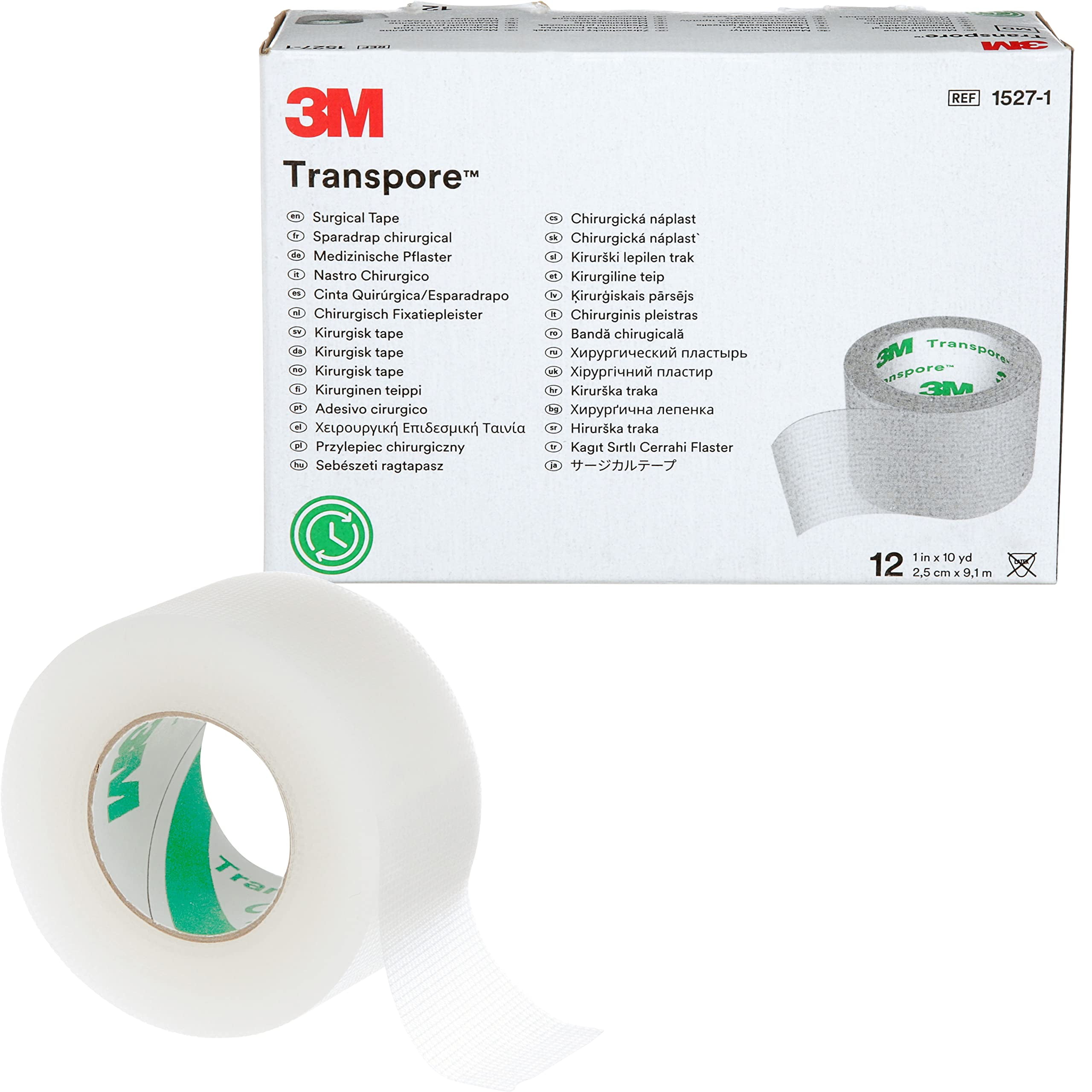 3M Medical Tape Transpore White Water Resistant Plastic 1