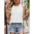 thumbnail image 3 of LAVA Womens Halter Tank Top Casual Sleeveless Summer Tops Blouse (White, 2XL), 3 of 8