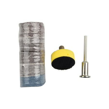 

QXKE 100 Pcs Rotary Power Sand paper Fits 1/8inch Shank Sanding Polish Accessory 1 inch