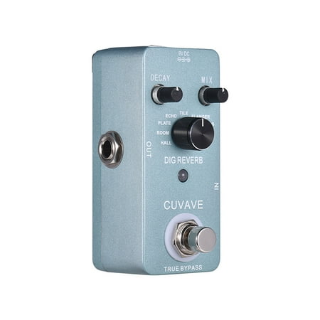 - Digital Reverb Guitar Effect Pedal 9 Reverb Types True Bypass Full Metal Shell