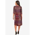 thumbnail image 2 of Roaman's Women's Plus Size 3/4 Sleeve Boatneck Swing Dress, 2 of 6