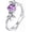 5, variant on Amethyst Ring 925 Sterling Silver Starfish Accent Birthstone Rings for Women