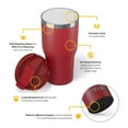 thumbnail image 4 of RTIC 30 oz Ceramic Lined Insulated Essential Tumbler, Leak-Resistant Lid, Flag Red, 4 of 6